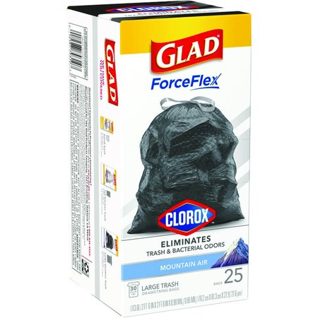 GLAD Force Flex 30 gal Mountain Air Scent Trash Bags Drawstring , 25PK 79310